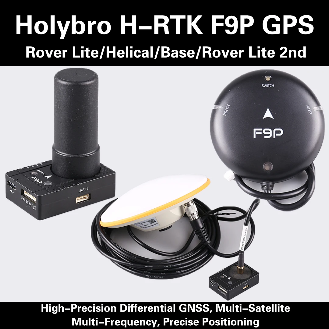 

Holybro H-RTK F9P GPS Module, Centimeter-Level Differential Positioning, Survey-Grade PX4 Flight Controller Compatible