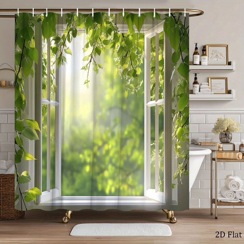 

Waterproof Tropical Jungle Leaf Pattern Shower Curtain Green Botanical Bathroom Decor 180x200cm Nature Shower Curtain Design