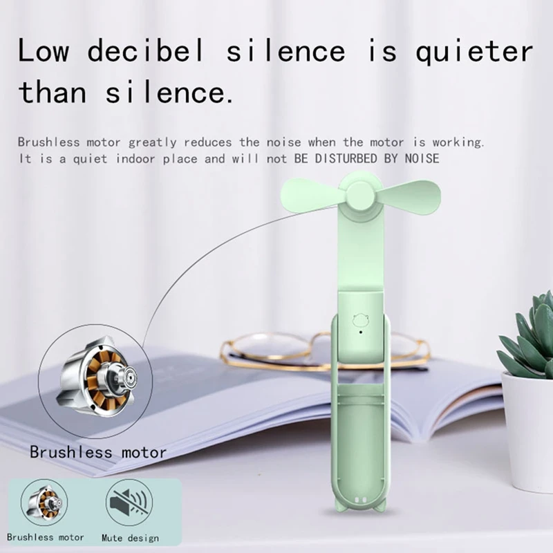 Portable Fan Mini Hold By Hand Fan USB 1200Mah Recharge Hand Small Pocket Fan With Power Bank