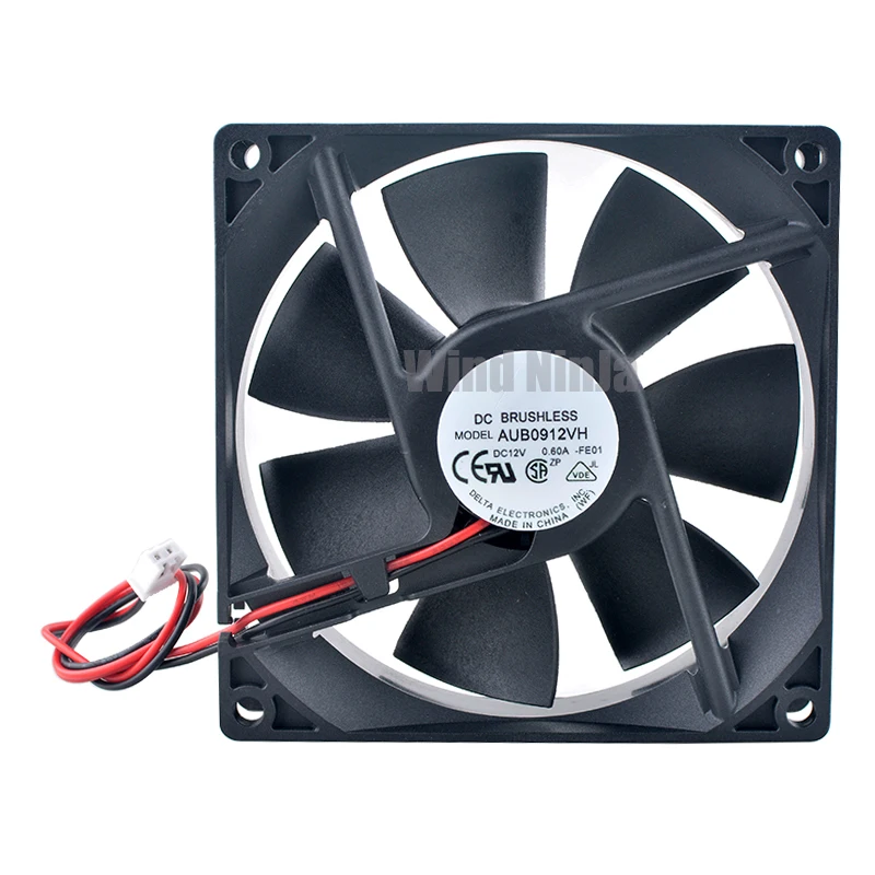 AUB0912VH 9cm 9.2cm 92mm cooling fan 92x92x25mm DC12V 0.60A 2lines High wind flow cooling fan for chassis power supply