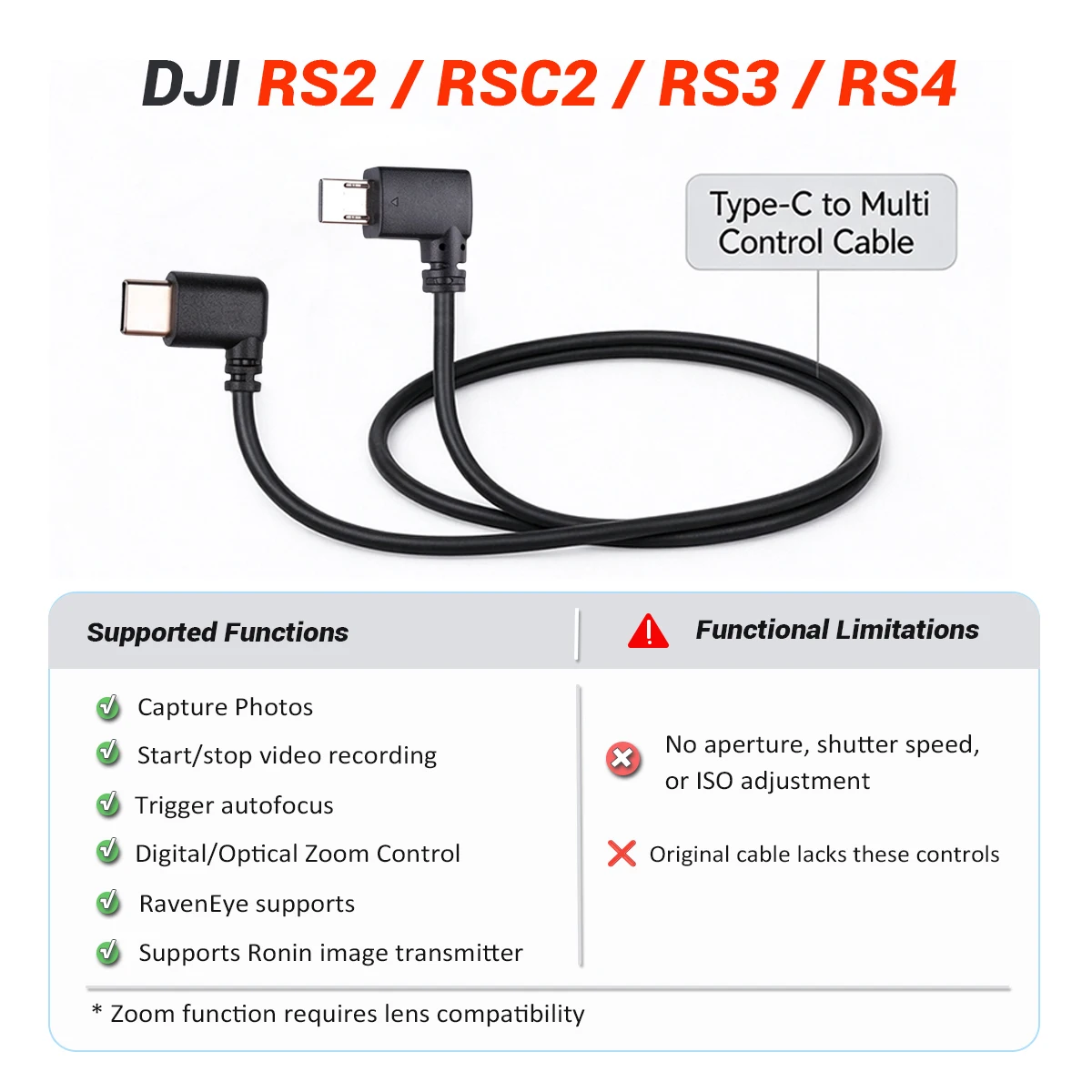 Kabel sterujący DJI Ronin RSC2 RS2 RS3, kompatybilny z Sony, kabel USB-C do stabilizatora, kabel typu C. — zdjęcie produktu 3