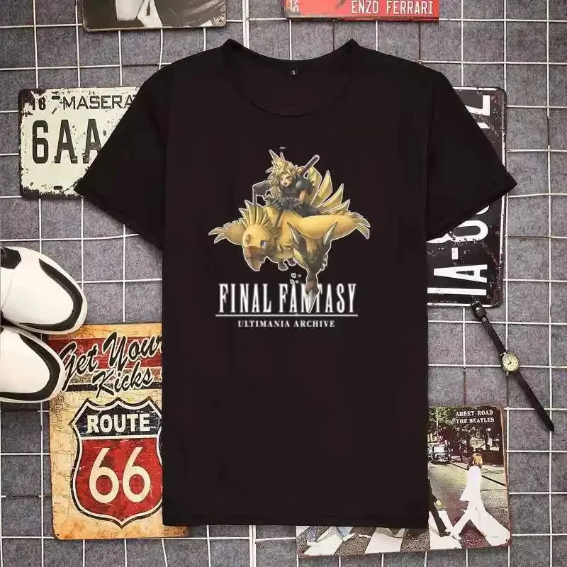 Final Fantasy Cid Vivi Black Mage Chocobo Gewaschenes Baumwoll-T-Shirt Unisex Spiel Rundhals Kurzarm Streetwear Casual Oberteil – Detail 6