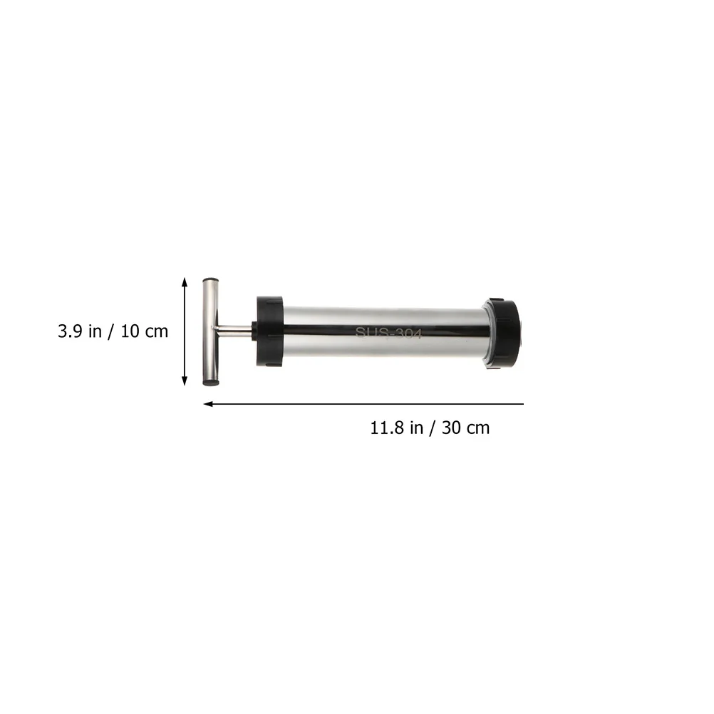 

Stainless Steel Sausage Filler Manual Tube Stuffer Machine Kit Tool Funnel Design Easy Pour Press Type Install