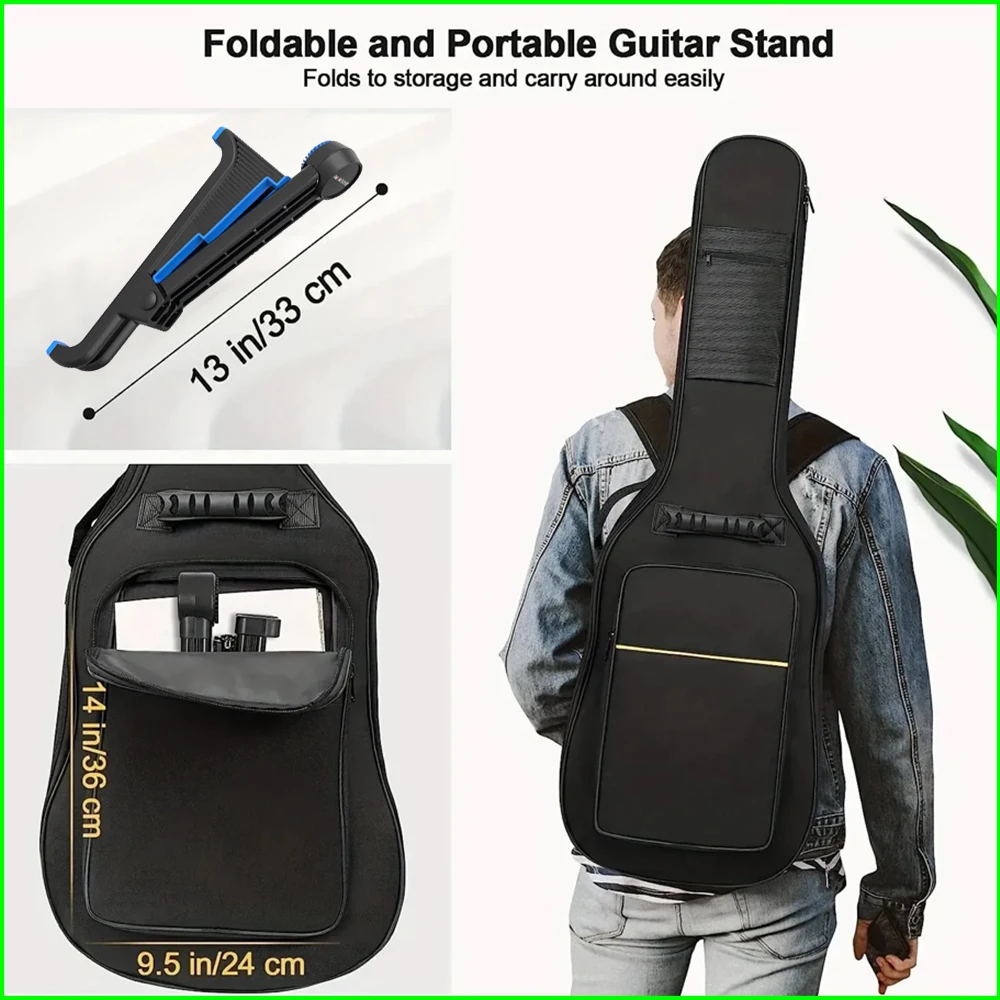 Guitar Stand - A Frame Foldable Floor Universal ABS for Acoustic Classical Guitar Electric Bass Guitars Banjo Ukulele Portable - view 5