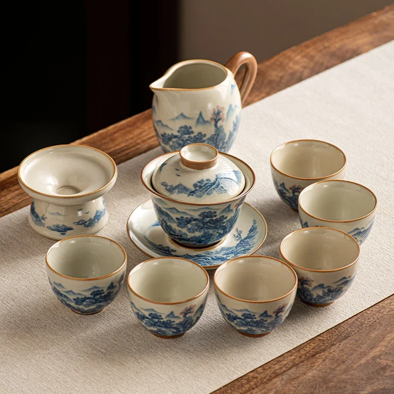 Luxury Modern Fashion Tea Set Ceremony Valet Gift Unusual Kung Fu Tea Pot Office Chinese Style Tazas De Te Lounge Furniture