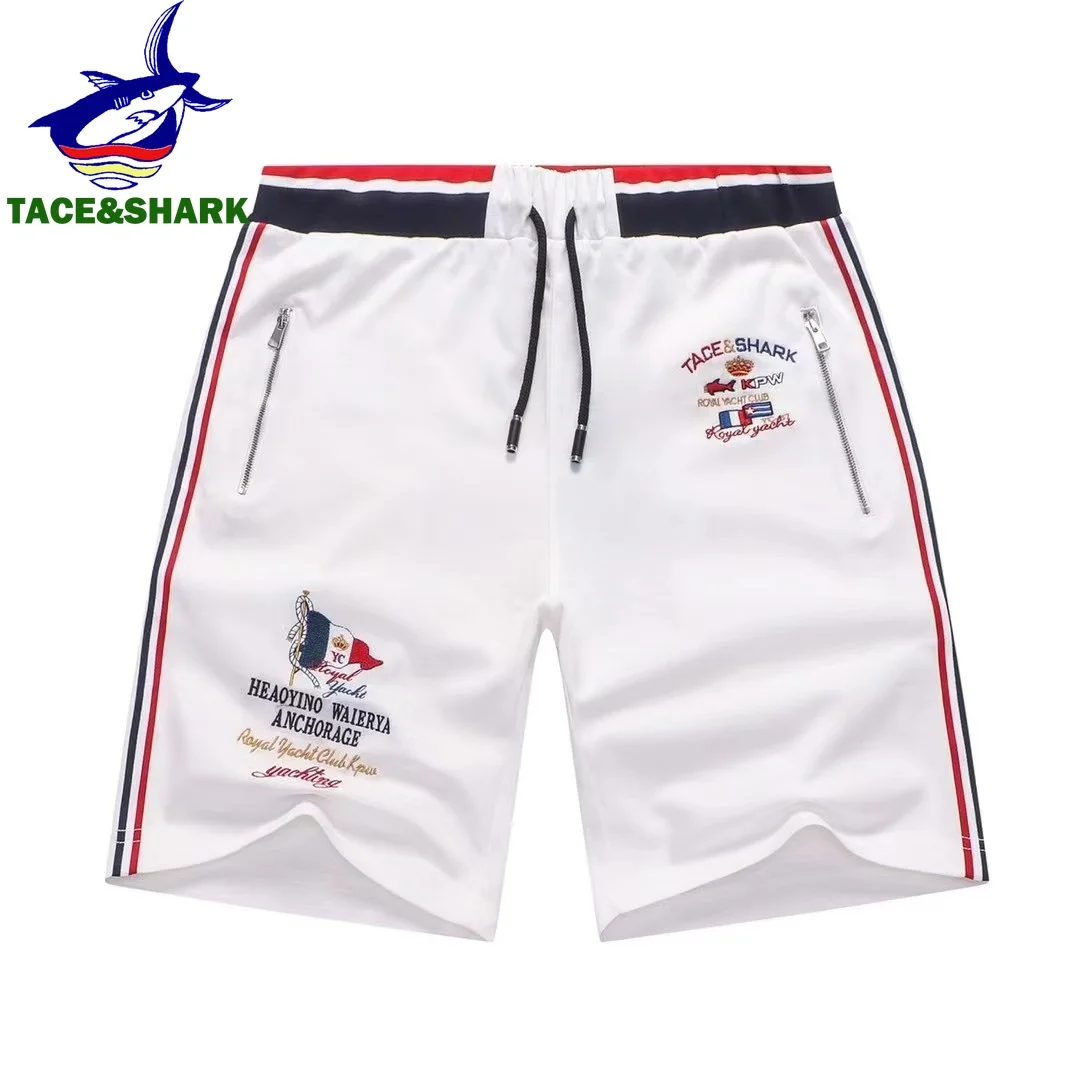 TACE&SHARK Brand Fashion Men's Business Shorts - Stylish Embroidered Design, Ideal for Summer Outings