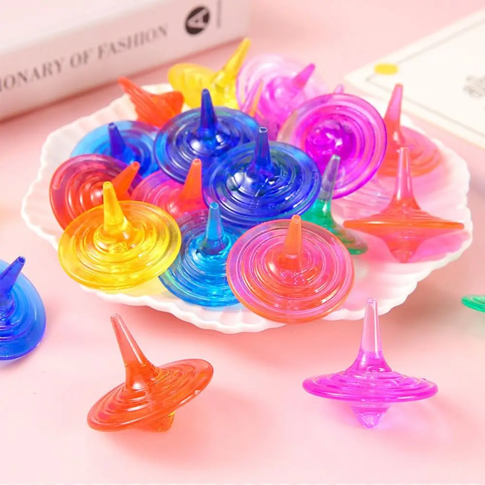 

Funny Colorful Acrylic Gyro Interactive Handmade Rotating Gyroscope Safety Montessori Spinning Top Boys