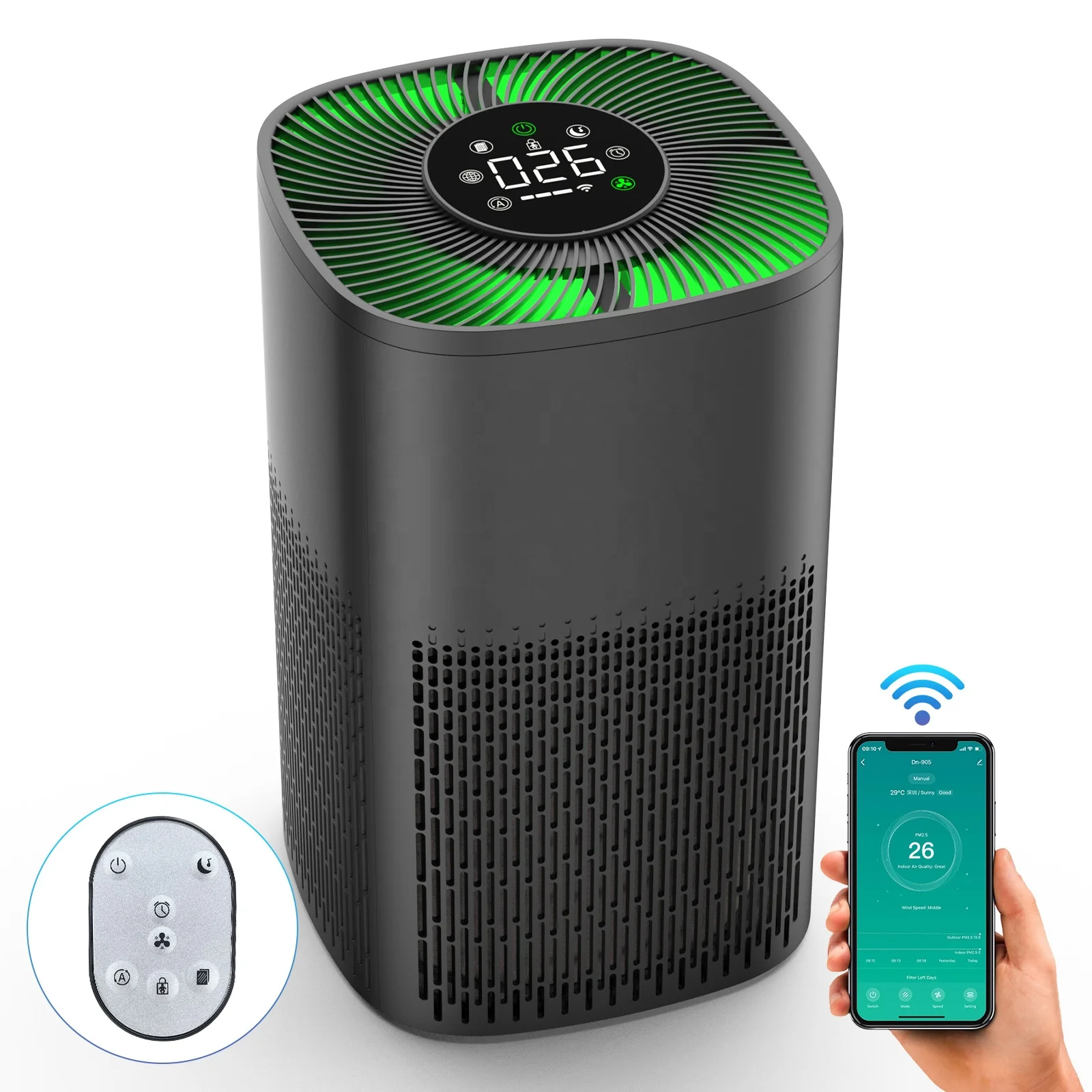 

New product ideas 2022 home air cleaner mini portable smart air purifier with HEPA filter for home office