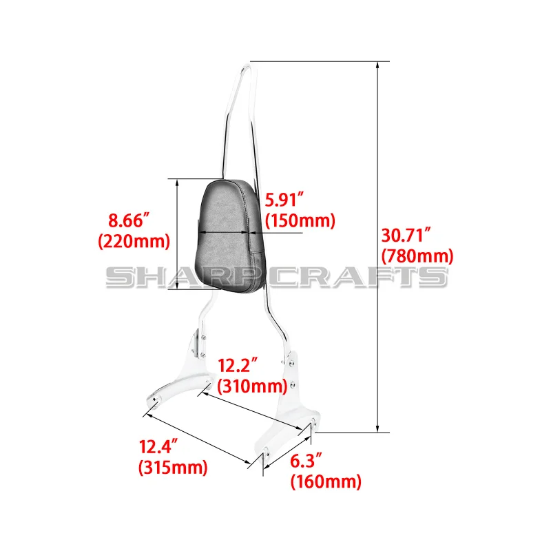 Motorcycle High Quality Spike Bow Passenger Backrest Sissy Bar For Honda Shadow ACE VT400 VT750 1998 1999 2000 2001 2002 2003