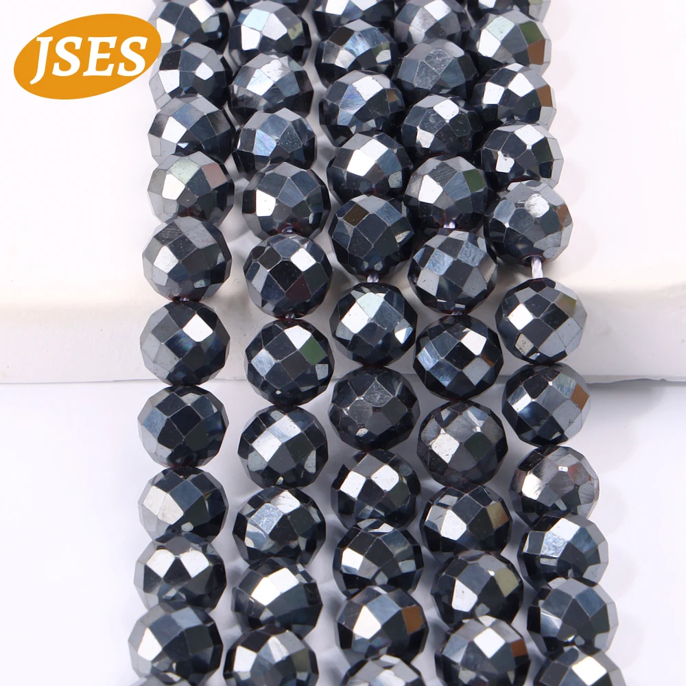 Wholesale Natural Hematite 2 3 4 6 8 10mm Shiny Faceted Beads for Jewelry Making Needlework Accessori DIY Bracelet Necklace