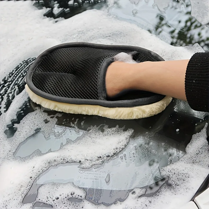 Soft car cleaning gloves for gentle detailing and dust removal, used in vehicle maintenance