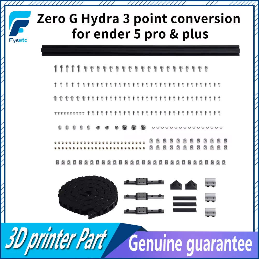 

FYSETC Zero G Hydra 3 Point Conversion Hardware Kit for Ender 5 Pro/Plus with High Quality Chains and Rail 3D Printer Accessorie