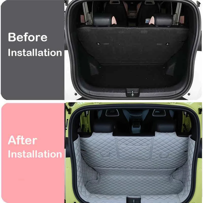 Full Coverage Leather Trunk Mat For BYD Dolphin Mini Seagull 2023-Present Boot Liner Tray Waterproof Mud Protector Cargo Carpet