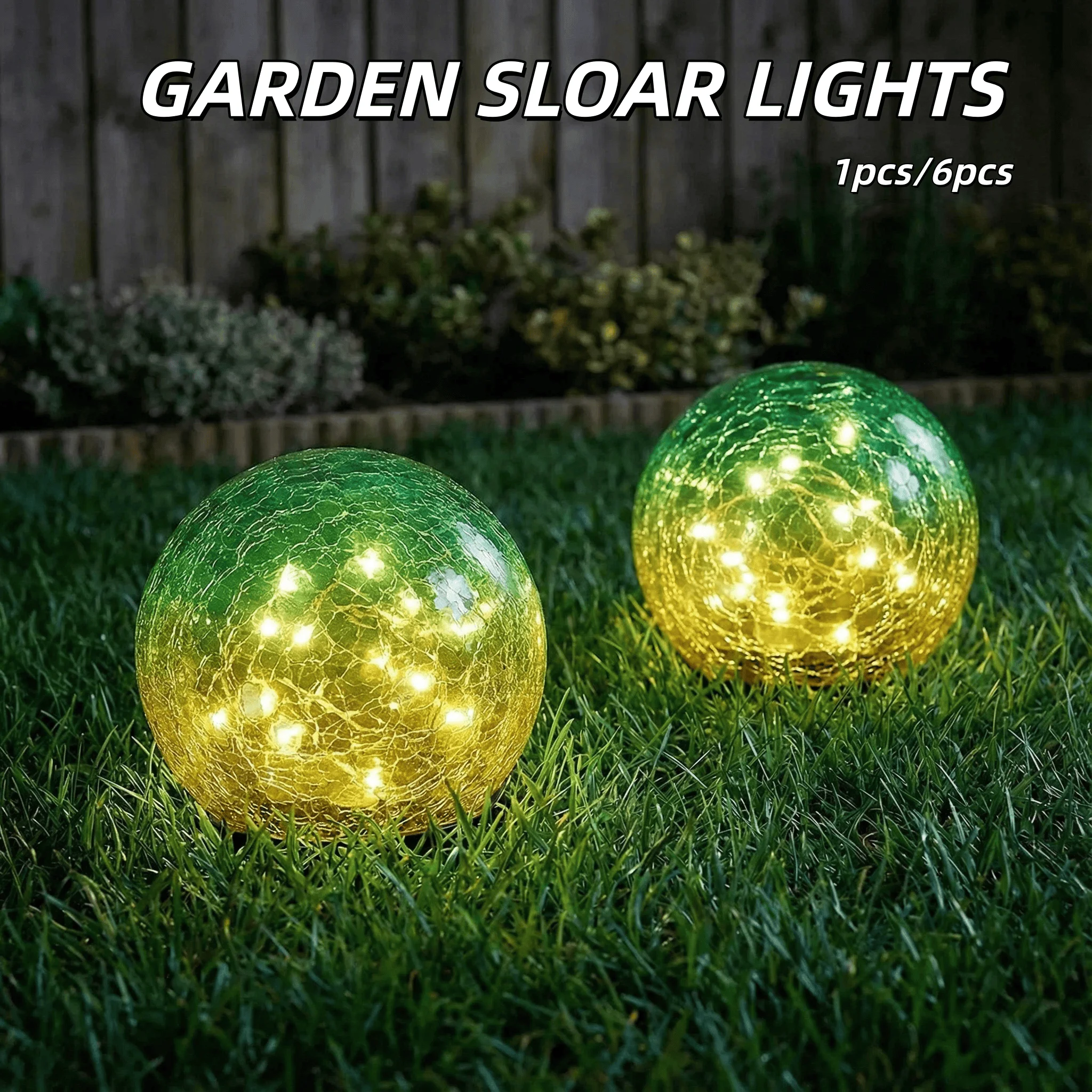 

Solar Lights for The Garden, Featuring Cracked Glass Bulbs And LED Technology for Outdoor Decoration. These Solar Floor Lights A