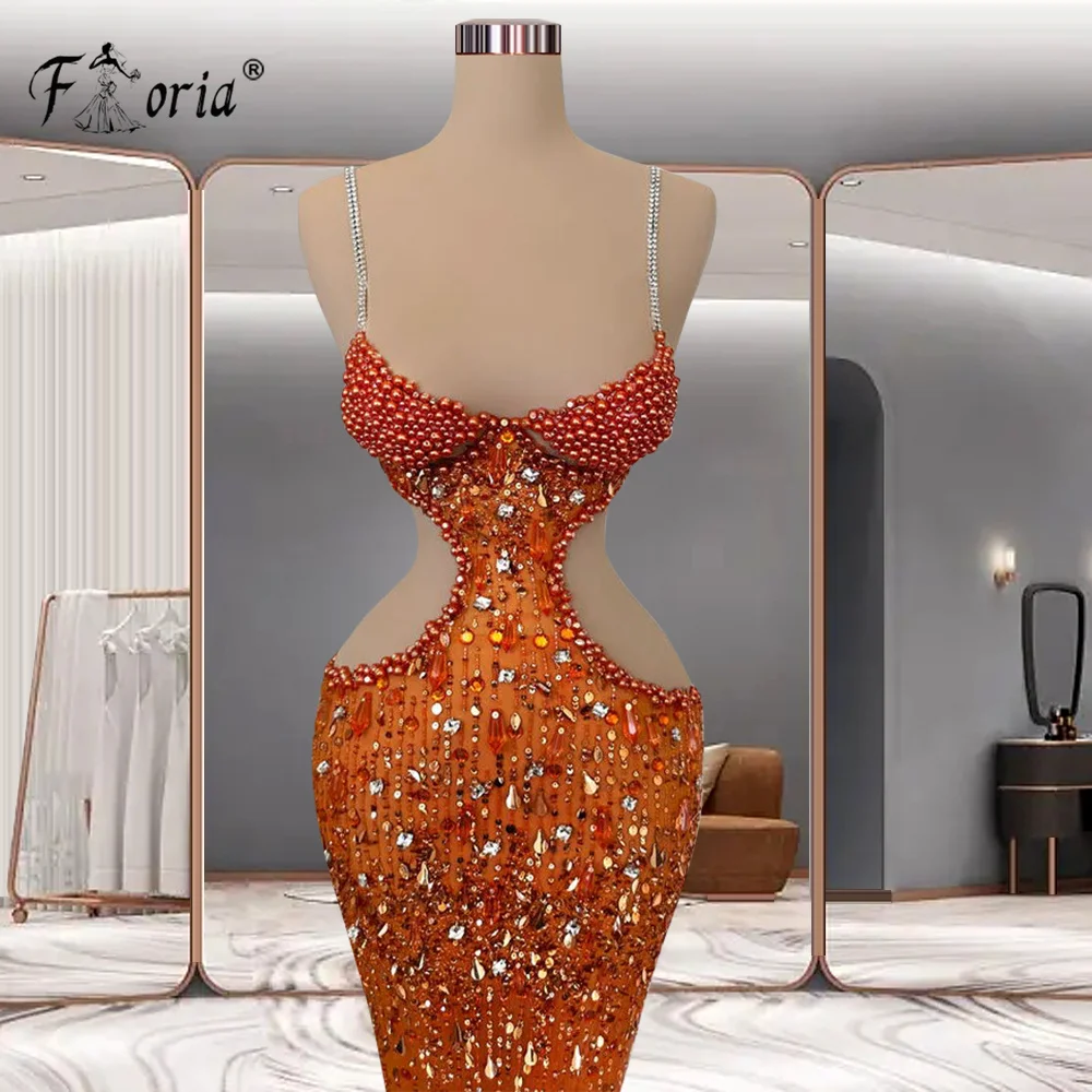 Lindo vestido sereia com Tassel Stone, vestido de baile, grânulos de espaguete, Pearl Court Gown, Vestidos Ocasião Formal