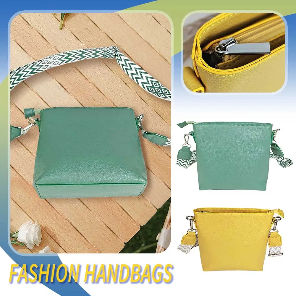 PU Leather Zipper Shoulder Handbag Purse & Wide Removable Strap Mini Crossbody Purse Cellphone Bag Wallet Purse for Women Girls