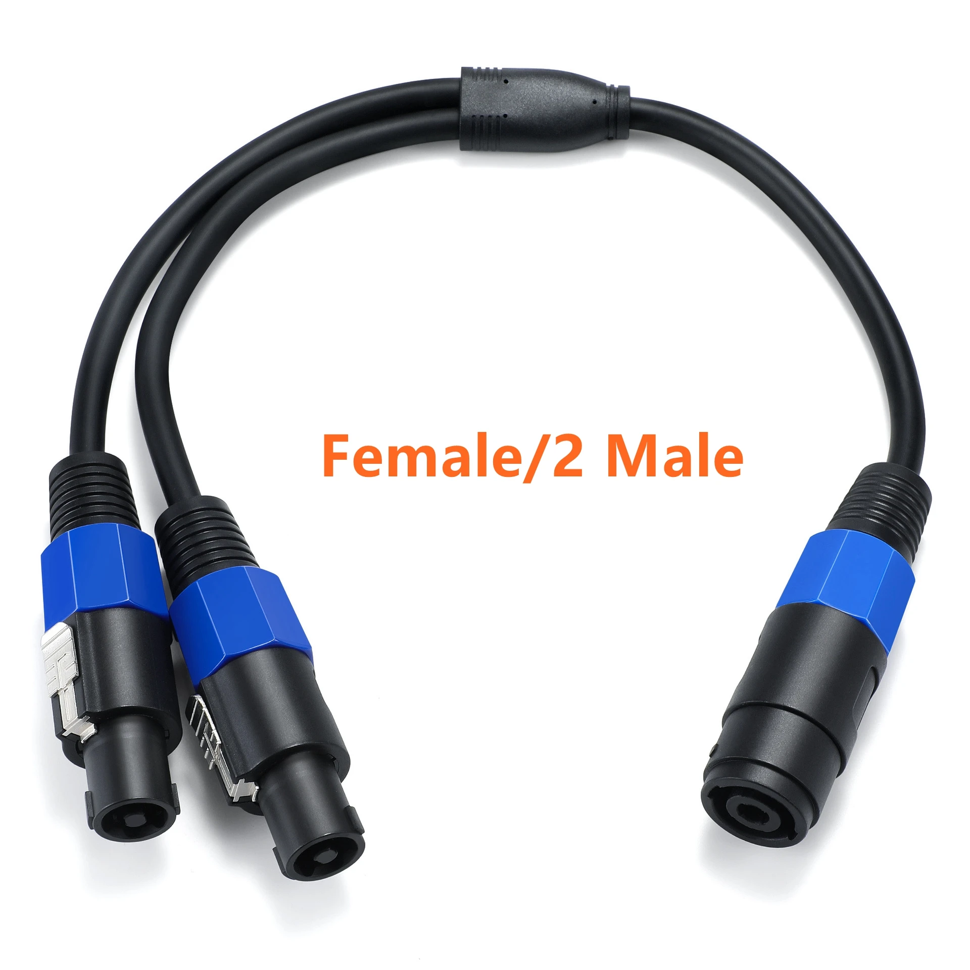 Speakon Splitter 1 to 2 Splitter Y Cable Speak-on Break Out Cable Speakon Female Male to Dual Male extension SOUND Cable 0.5m