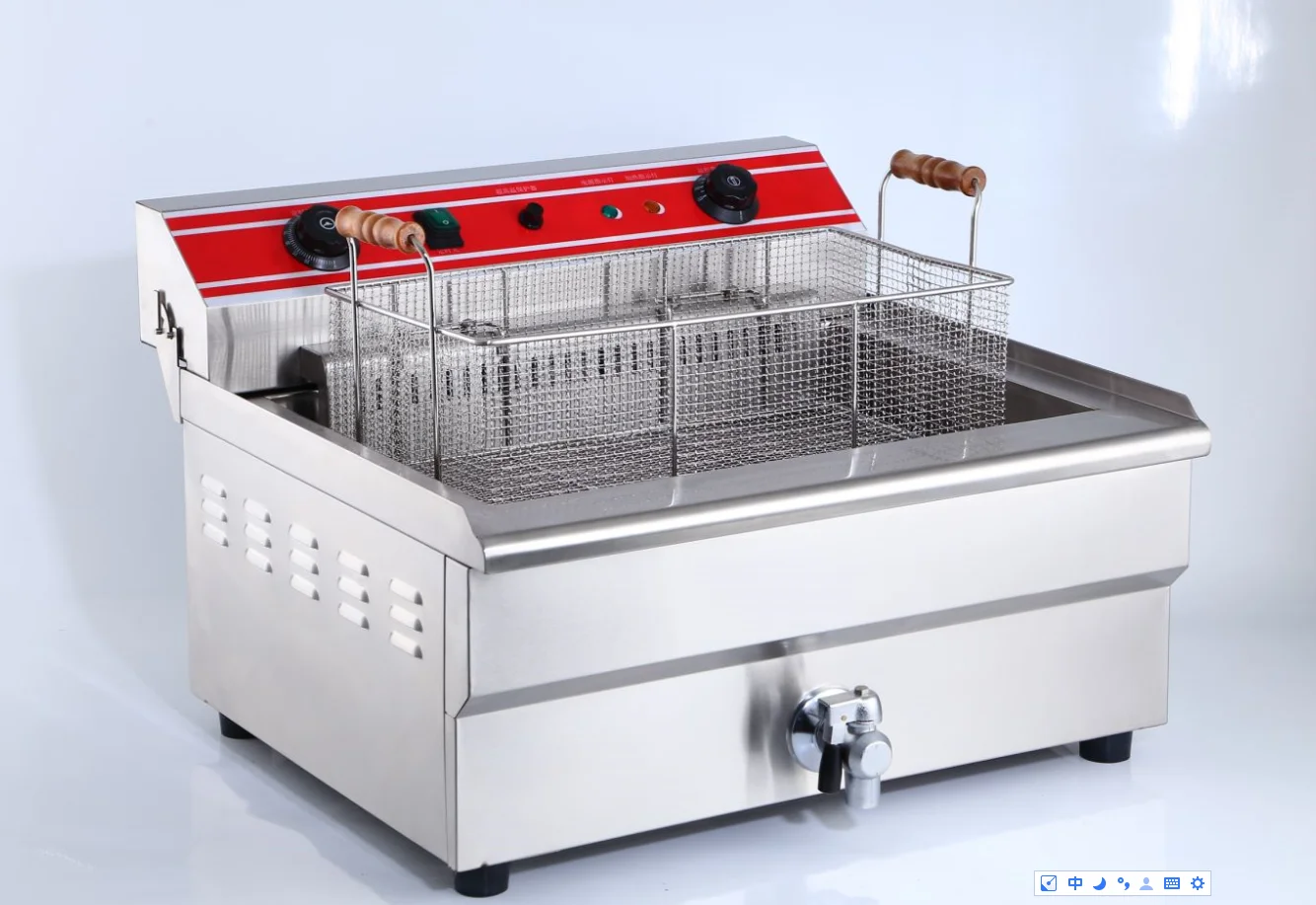 30L Commercial Electric Fryer Potato Tower Machine French Fries Fritters Deep Fryer Frying Machine with Oil Drain Faucet