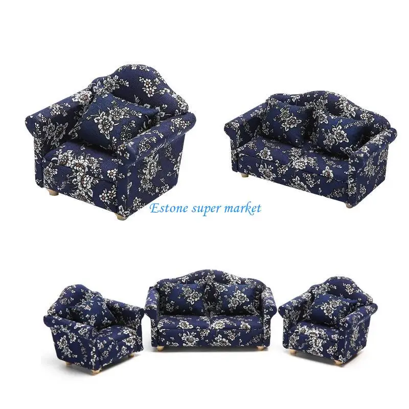 090B Mini Sofa Furniture-Miniature Baby Girls Dollhouse Couch iving Room Games