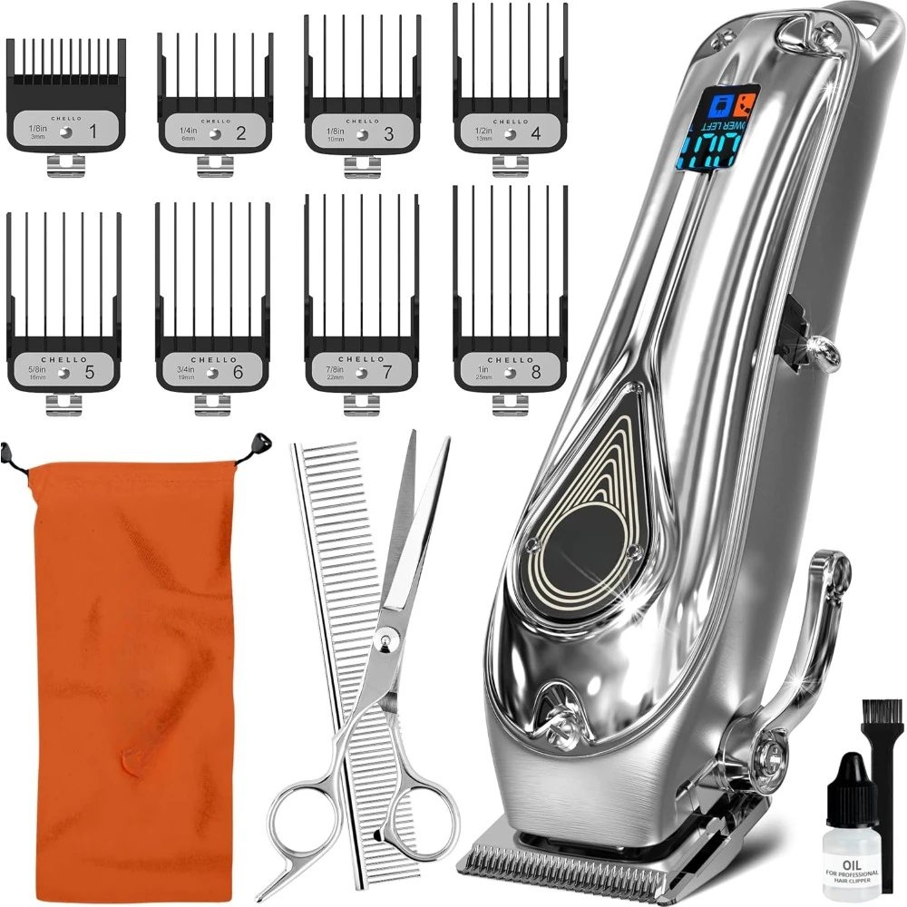 

Full Metal Professional Dog Clippers for Grooming, Dog Hair Remover & Rechargeable, Low Noise Cordless, Pet Hair Clippers