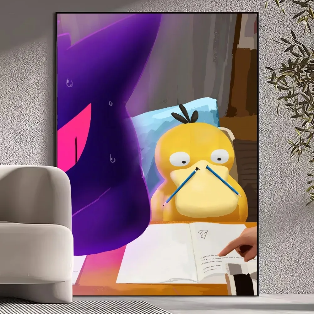 MINISO Anime Pokemon Psyduck Poster Prints Wall Pictures Living Room Home Decoration