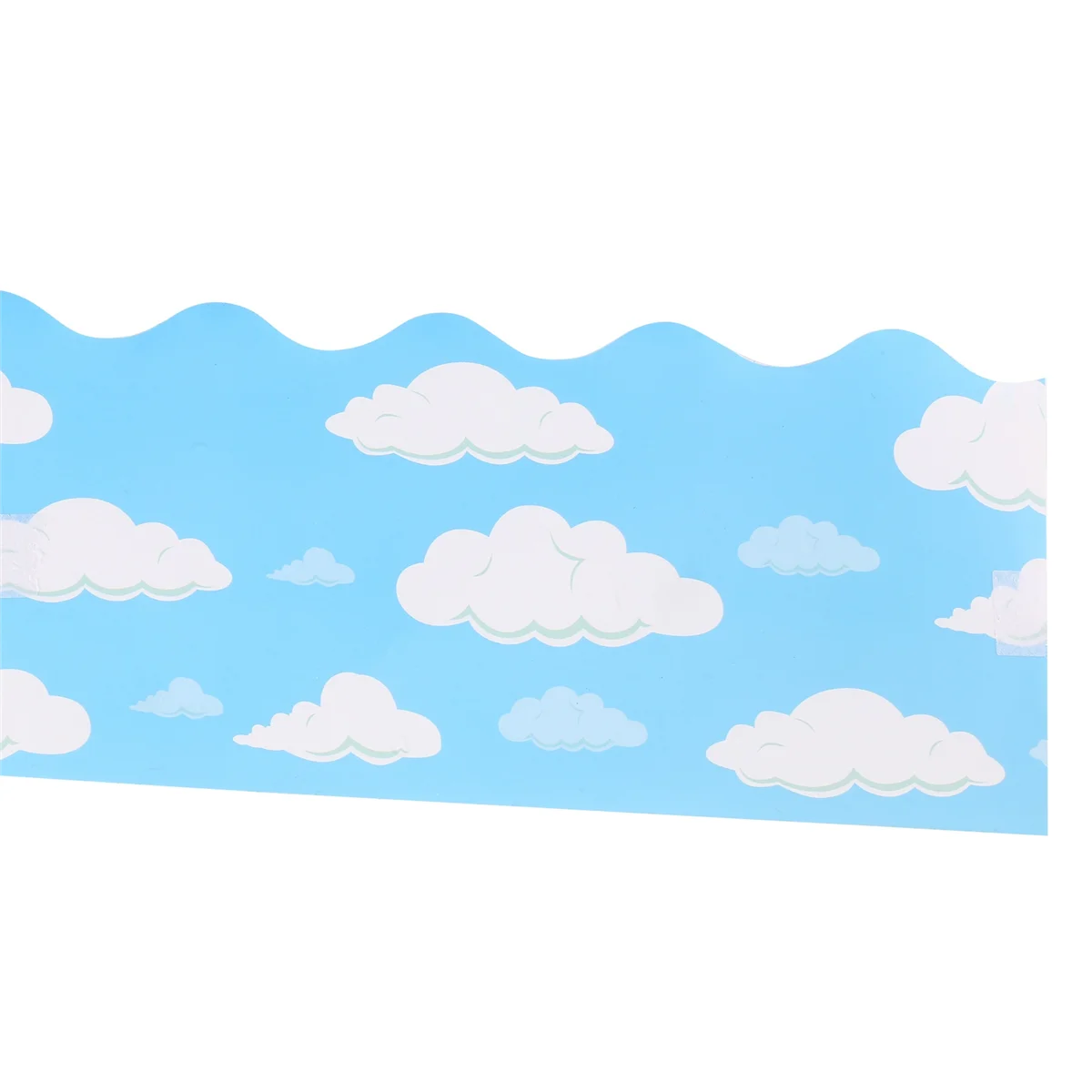 Blue Sky Clouds Bulletin Board Border Scalloped Bulletin Board Border Stickers Board Trim for Classroom Decor 32.8 Ft