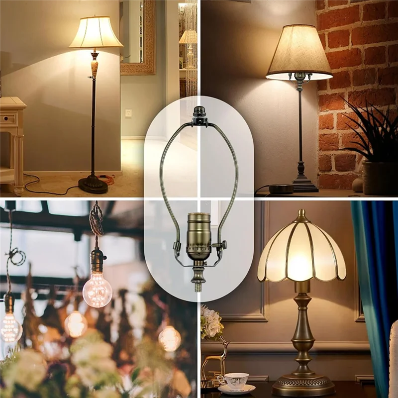 

T99C-Lamp Rewire Kit With 3-Way Lamp Socket, Matching Cord& Harp Set, US Plug Lamp Wiring Repair Or Make A Lamp