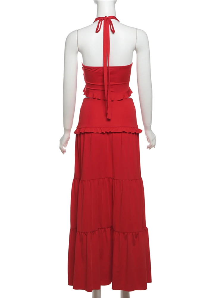 Machedaเซ็กซี่Hollow 2 ชิ้นชุดผู้หญิงผ้าพันคอJacquardเสื้อBackless + ผอมพีชสะโพกกางเกงขาสั้นMidnight Club Partyชุด