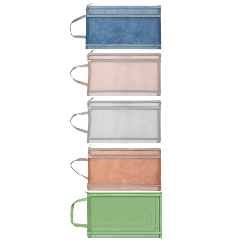 Mesh Rits Pouch A4 Letter Size Document Zak Plastic Zip Bestandsmap voor Organiseren, voor School Kantoorbenodigdheden Y3ND