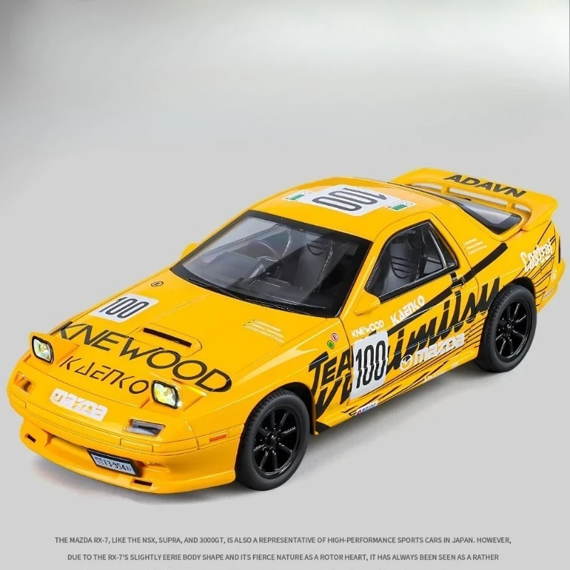 

Simulation 1:24 RX7 Car Model Toy Wheel Steering Shock Absorption Supercar Toys Metal Diecast Models for Boys