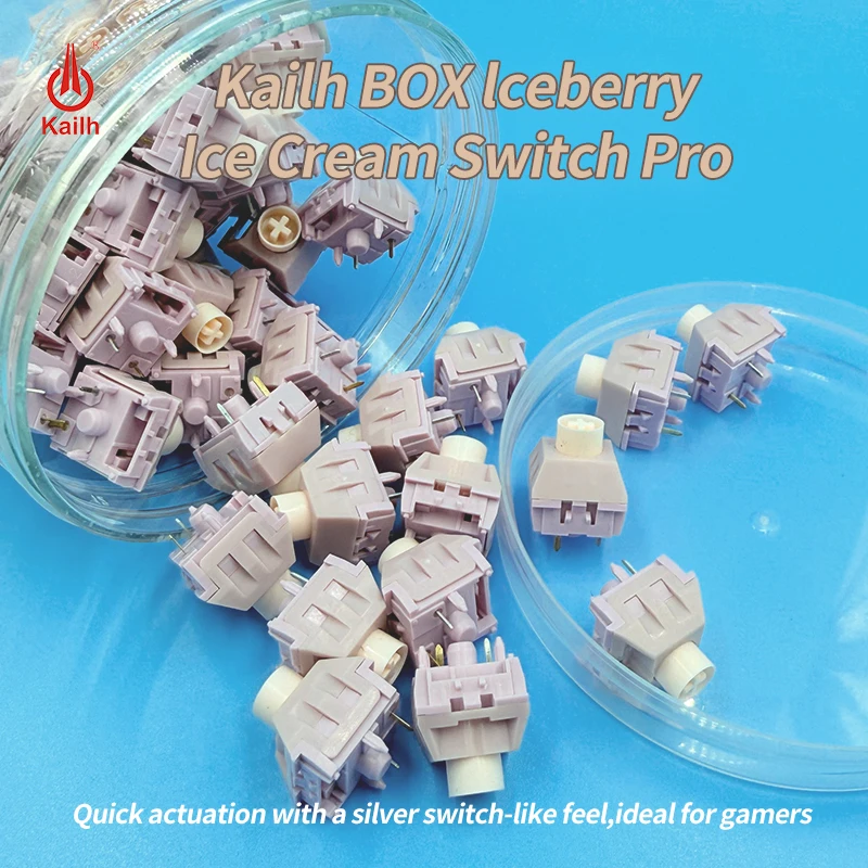 

Kailh BOX Ice Berry Ice Cream Keyboard Switch Pro Rapid Silver Cream Full POM Quick Trigger Гладкий механический переключатель клавиатуры