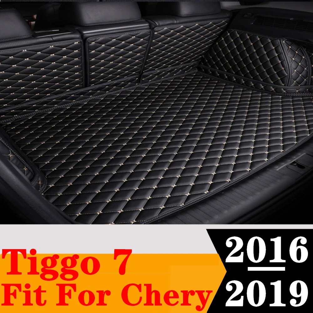 

Полноразмерный автомобильный коврик для багажника Chery Tiggo 7 2019 2018 2017 2016, Задняя подкладка для груза, поднос для багажника, коврик для багажа, Автомобильный Ковер, детали