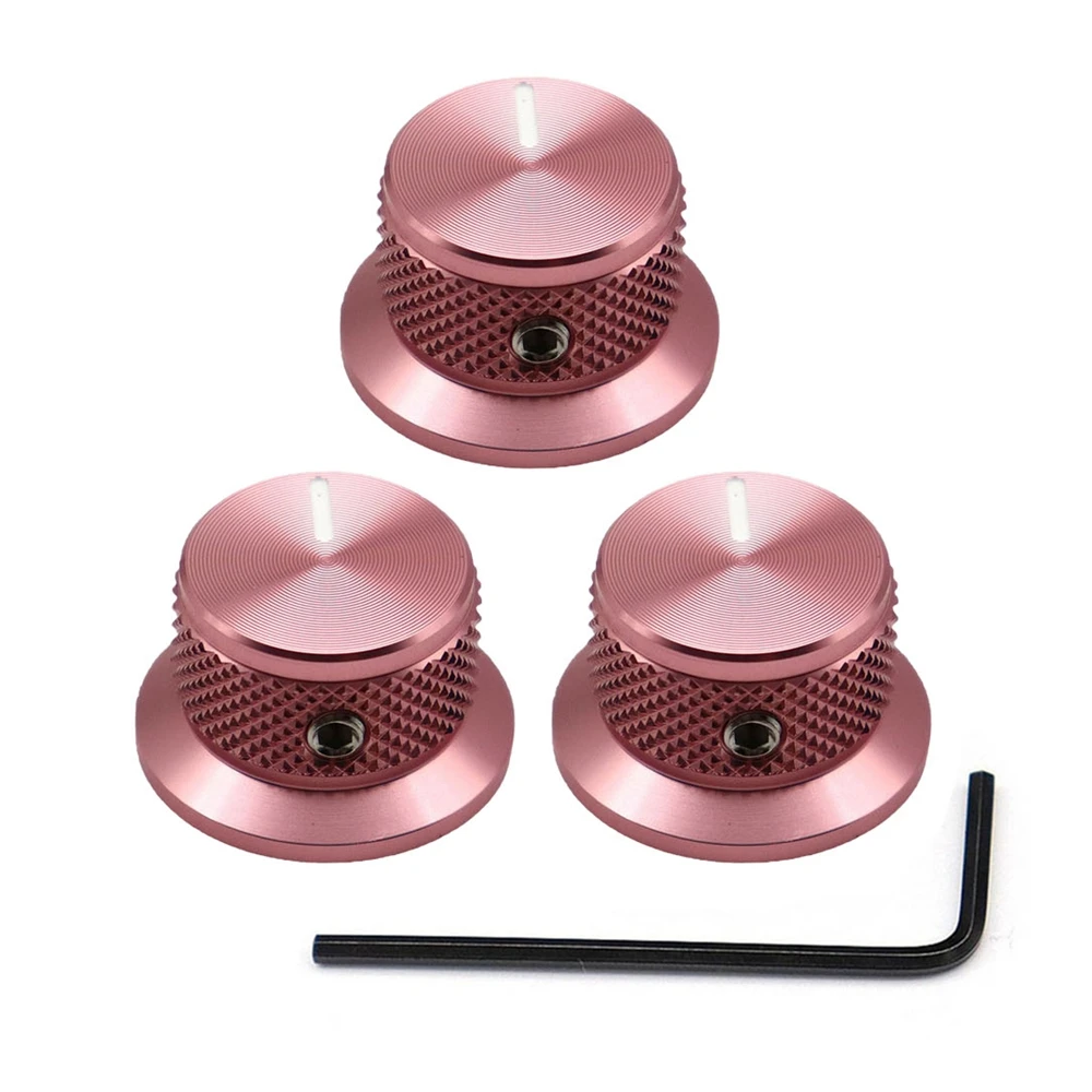 3 Stück/4 Stück Gitarrenknöpfe, Aluminium-Potentiometerknöpfe, Top-Hut-Knöpfe, Steuerknopf für Gitarre/Bass/AMPS/Vorverstärker mit Anzeige