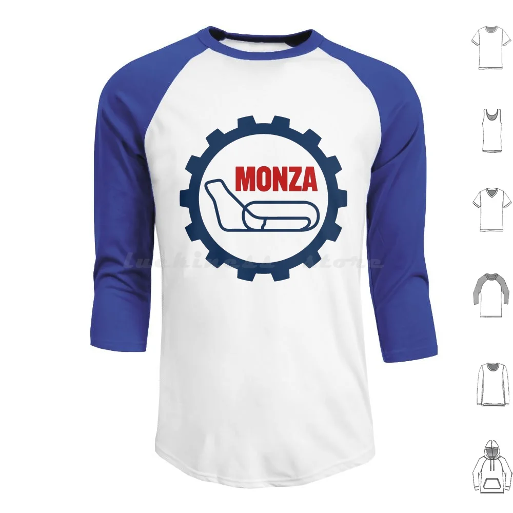 Monza Track Logo Hoodie cotton Long Sleeve Monza Track Logo Italy Legend Fangio Senna Jim Clark Alain Prost Schumacher Retro