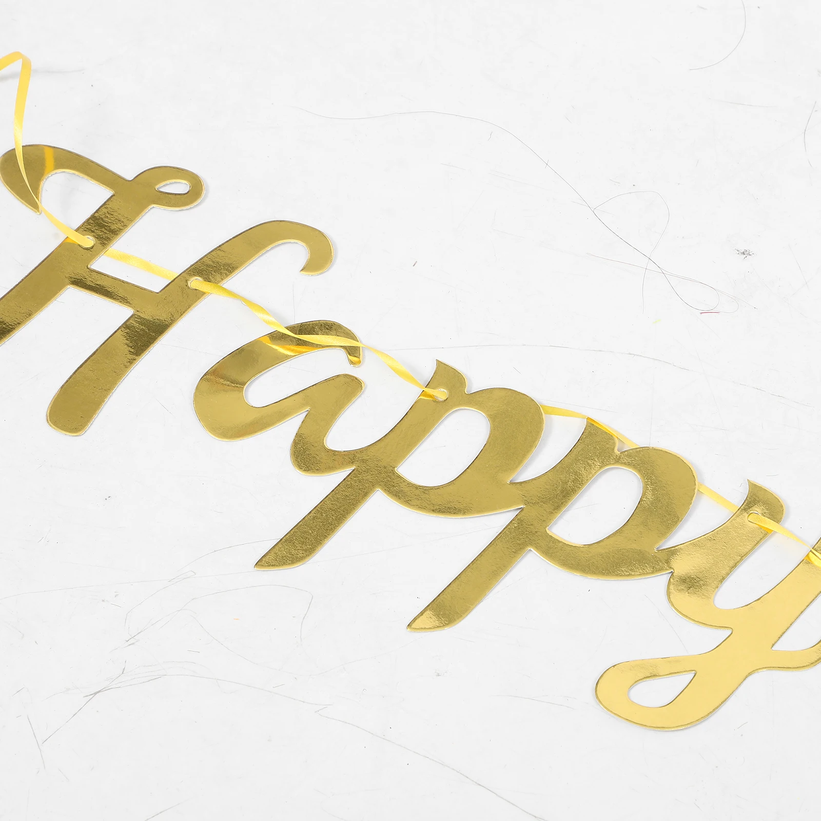 

Sequin Paper Banner Happy Mirror Bronzing Bunting Photo Prop Decoration Mirror Bronzing Bunting Party Atmosphere Keepsake