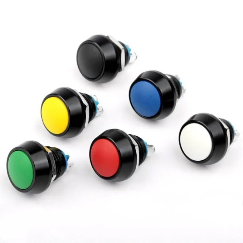 1 szt. Mini Przełącznik 2-pinowy 12mm 1A wodoodporny przełącznik pbs33b 12V chwilowy Przyciskowy Przełącznik resetujący Bez blokady pbs-33b