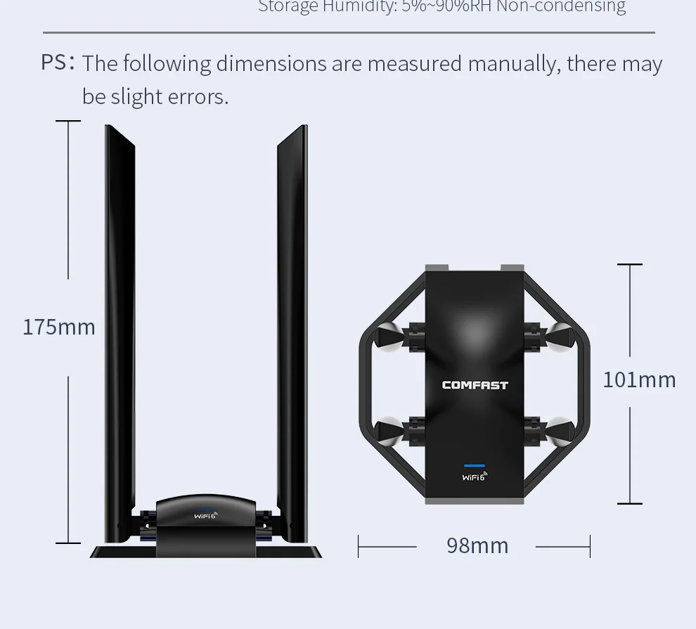 AX5400 Wifi 6 Network Card with 4*5dBi antennas Type-C to usb 3.0 Wi-fi Dongle 802.11ax 5Ghz 6Ghz 160mW high power wifi adapter