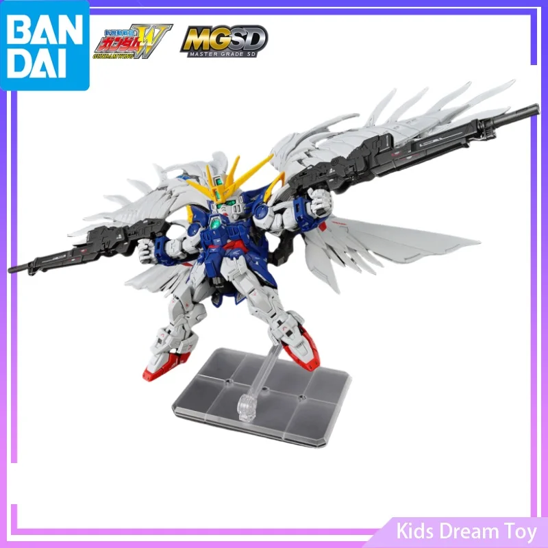 Bandai in Stock Original MGSD GUNDAM Anime Figures XXXG-00W0 Wing Gundam Zero EW Action Figures Toys Collectible Model for Kids