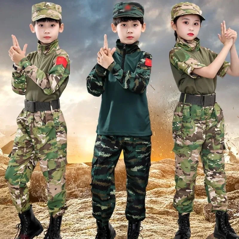 Outdoor military training suit special forces training suit children's summer camp camouflage frog suit long and short sleeves