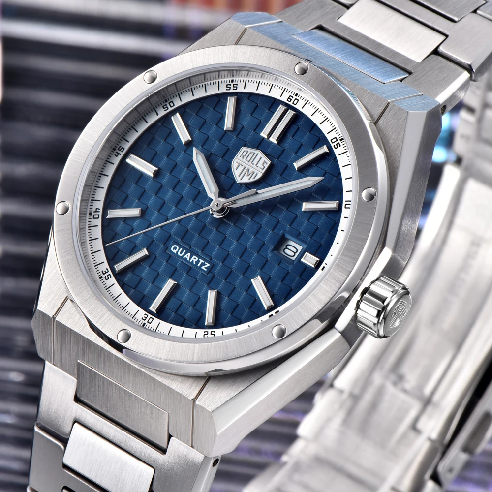 RollsTimi 2025 новые мужские часы, лучшие роскошные кварцевые часы для мужчин AR, сапфировые водонепроницаемые светящиеся мужские часы из нержавеющей стали, подарочные часы