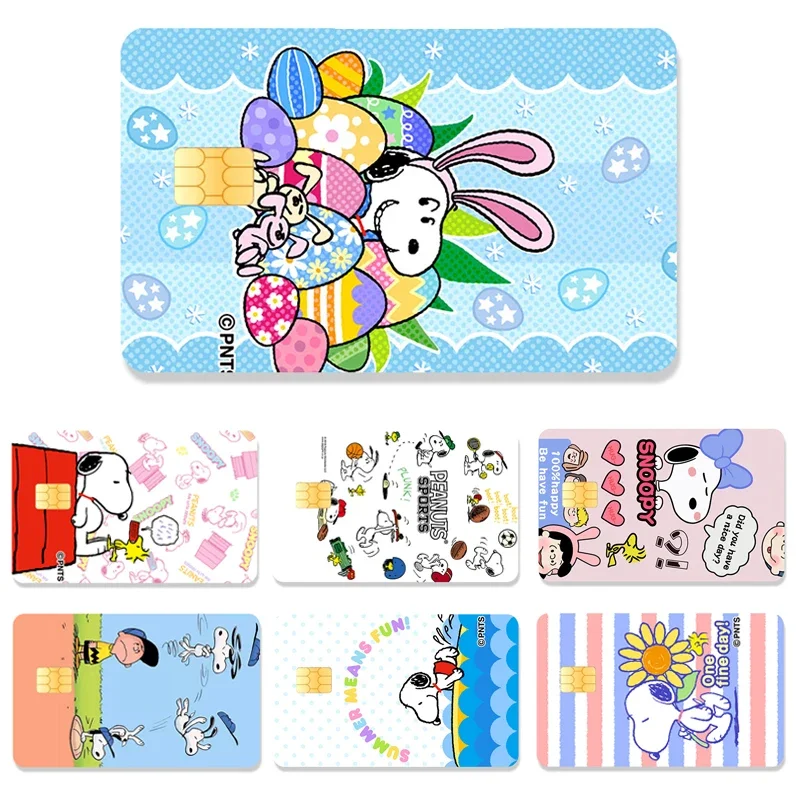 Kawaii Snoopy and His Friends Pvc Sticker Snoopy Waterproof Anime Film Tape Skin for Credit Card Debit Card Sticker Decal Gifts