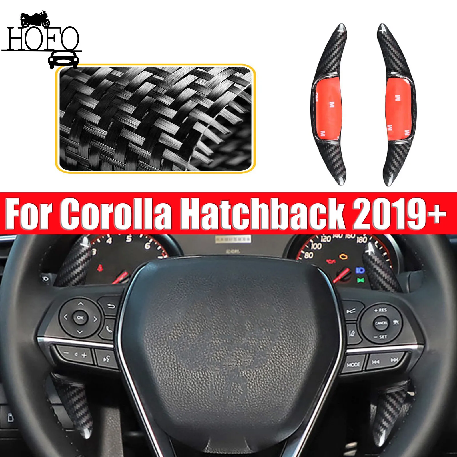 

2 Pcs/Set Steering Wheel Paddle Shifters Cover For Corolla Hatchback 2019+ For Toyota Camry 2018+