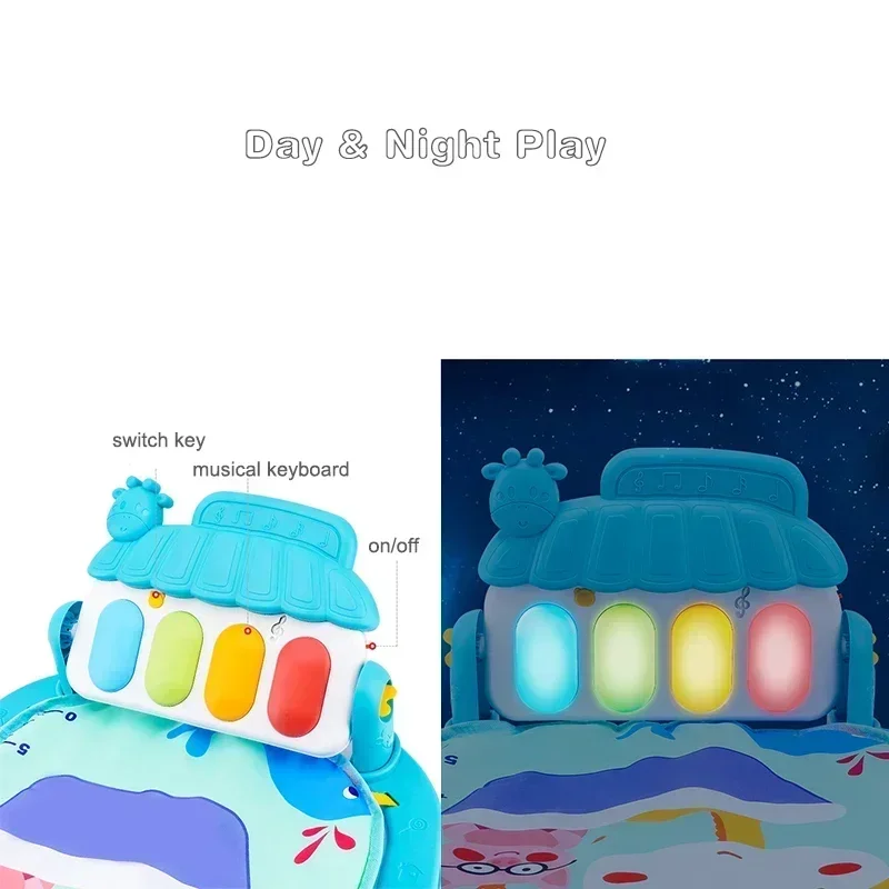 Baby Activity Gym Rack Infant Musical Piano Keyboard Crawling Blanket Pedal Play Mat Early Education 0-36 Months Toy Gifts