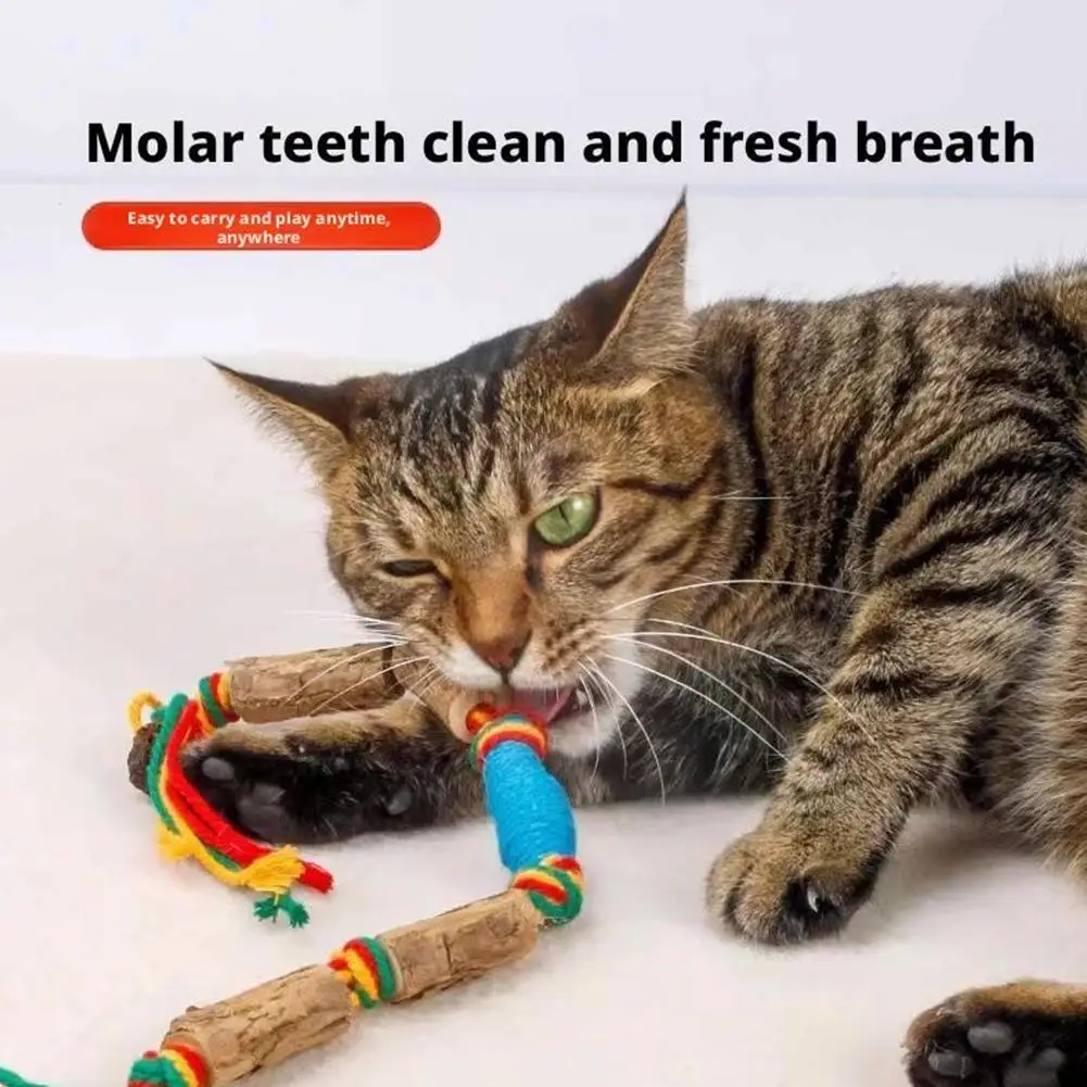 

1pcs Interactive Cat Toys Bite Resistance Cotton Rope Toy Kitten Molar Bite Rope Toys Cats Teaser Stick Toy