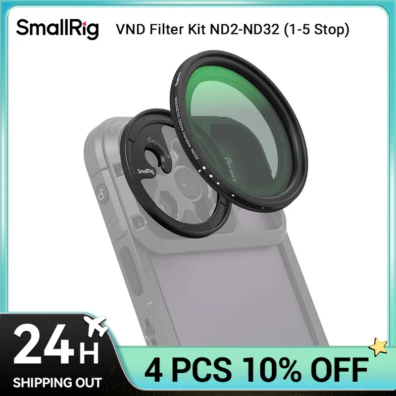 SmallRig MagEase Magnetic VND Filter Kit ND2-ND32 (1-5 Stop) with M-mount Filter Adapter 52mm Magnetically and Quickly Secured