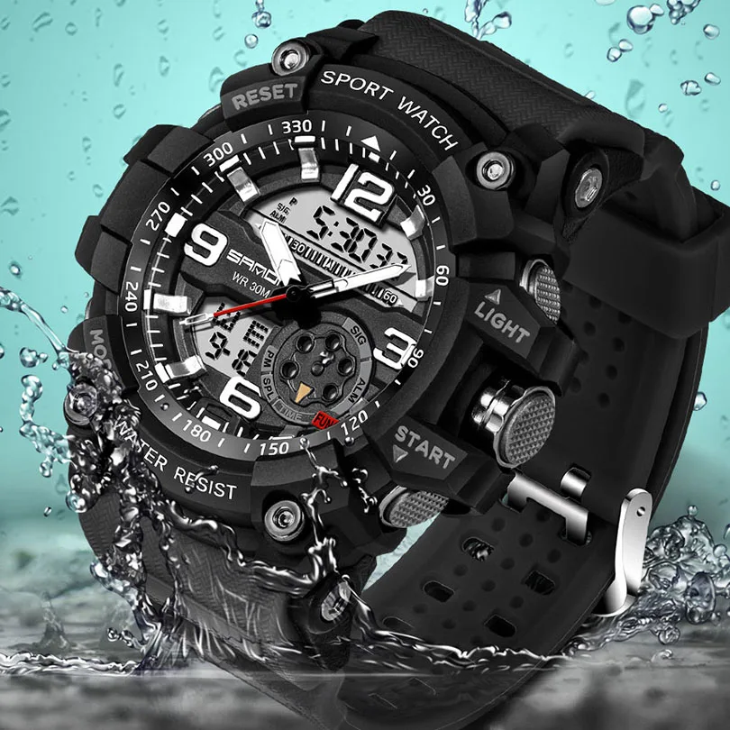 Fashion Sanda Top Brand Military Men Waterproof Sport For Watches Luxury Clock Male Dive Saat Relogio Masculino 759