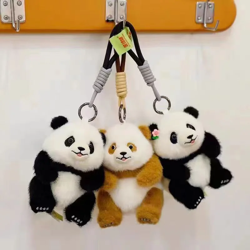 

Panda Schoolbag Pendant High Quality Plush Toy Keychain Small Figurine Doll Hanging Ornament