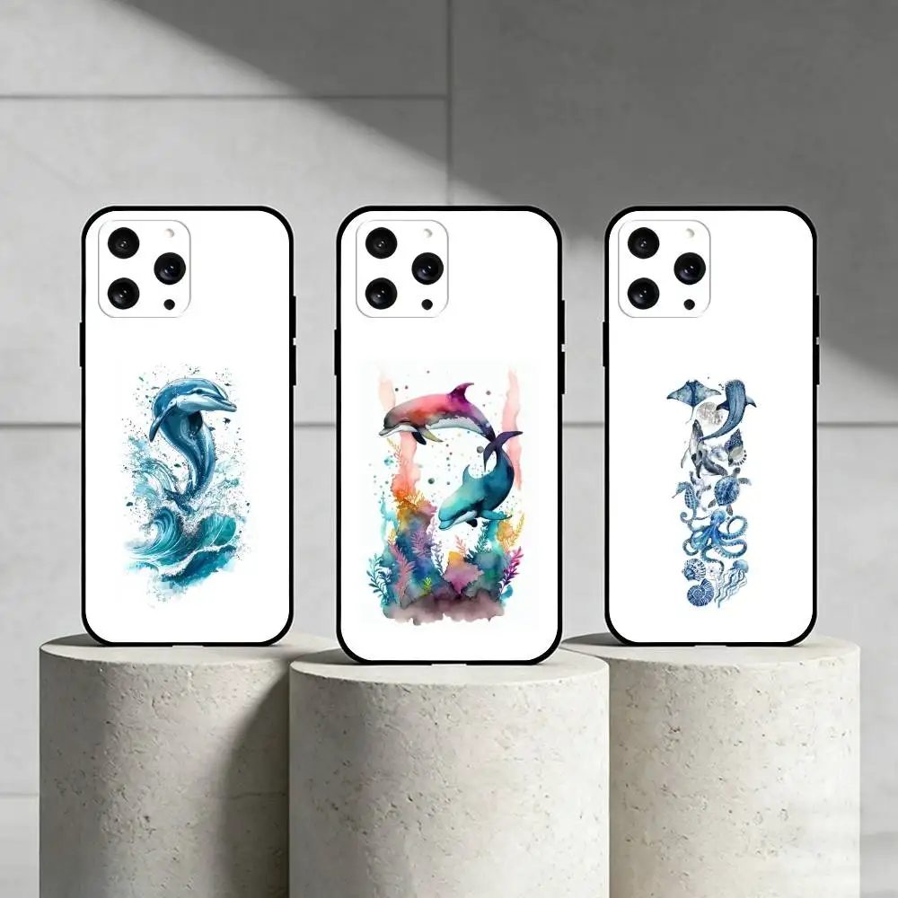 E-Earth Day-ocean Phone Case For iPhone 17,16,15,14,13,12,11 Plus,Pro Max,SE4Soft Silicone Black Cover