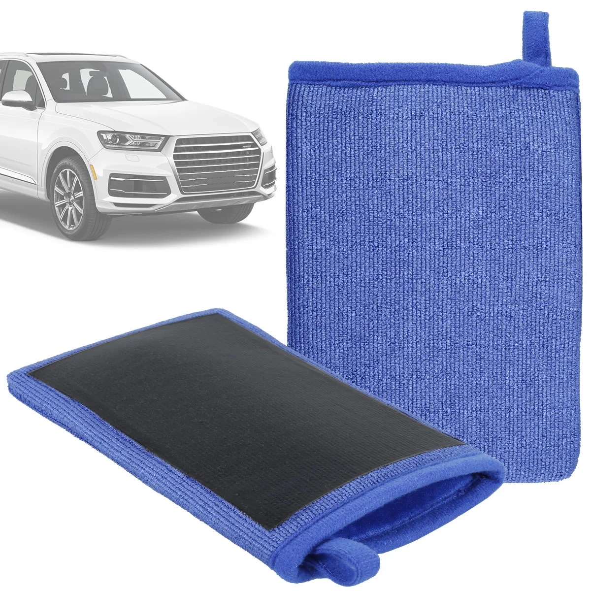 2Pcs Clay Mitt Non-Scratch Fiber Auto Detailing Mitt Reusable Car Paint Cleaning Glove for Cars Cleaning Polishing Detailing