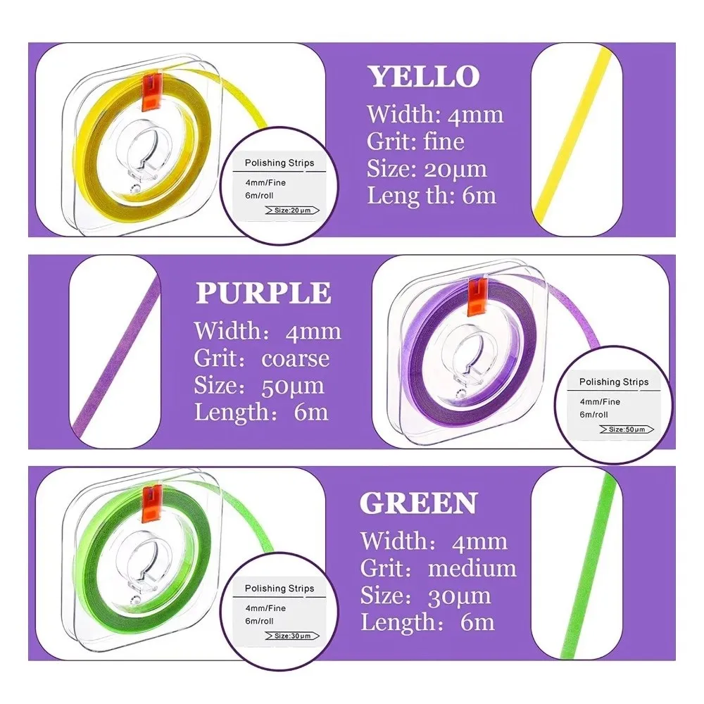 Portable Dental Polishing Strips 20/30/50um Multifunctional Tooth Finishing Strip Tooth Interdental Sanding Surface Dental Tool